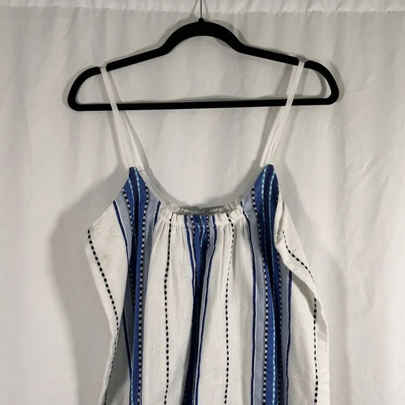 Lemlem Dress Women's Small White Blue Sleeveless Lightweight Cotton Blend - Picture 6 of 7